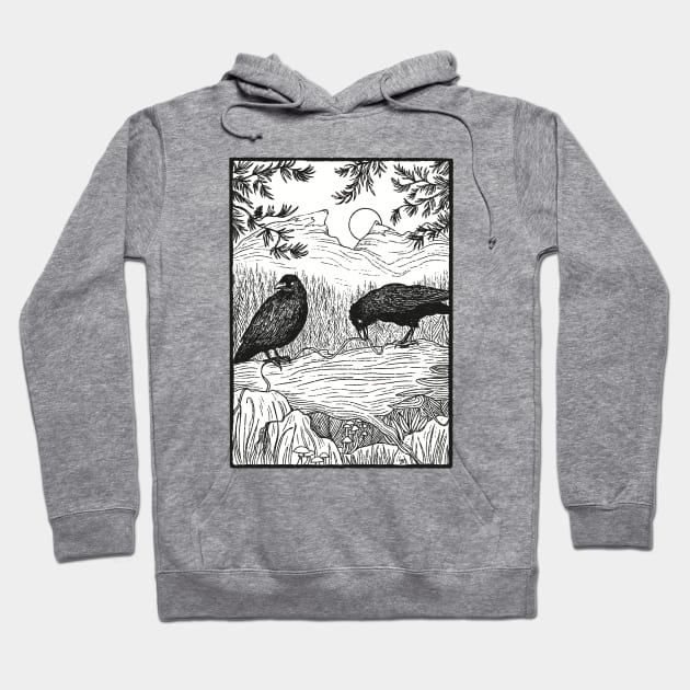 Huginn and Muninn Hoodie by Thistle Moon